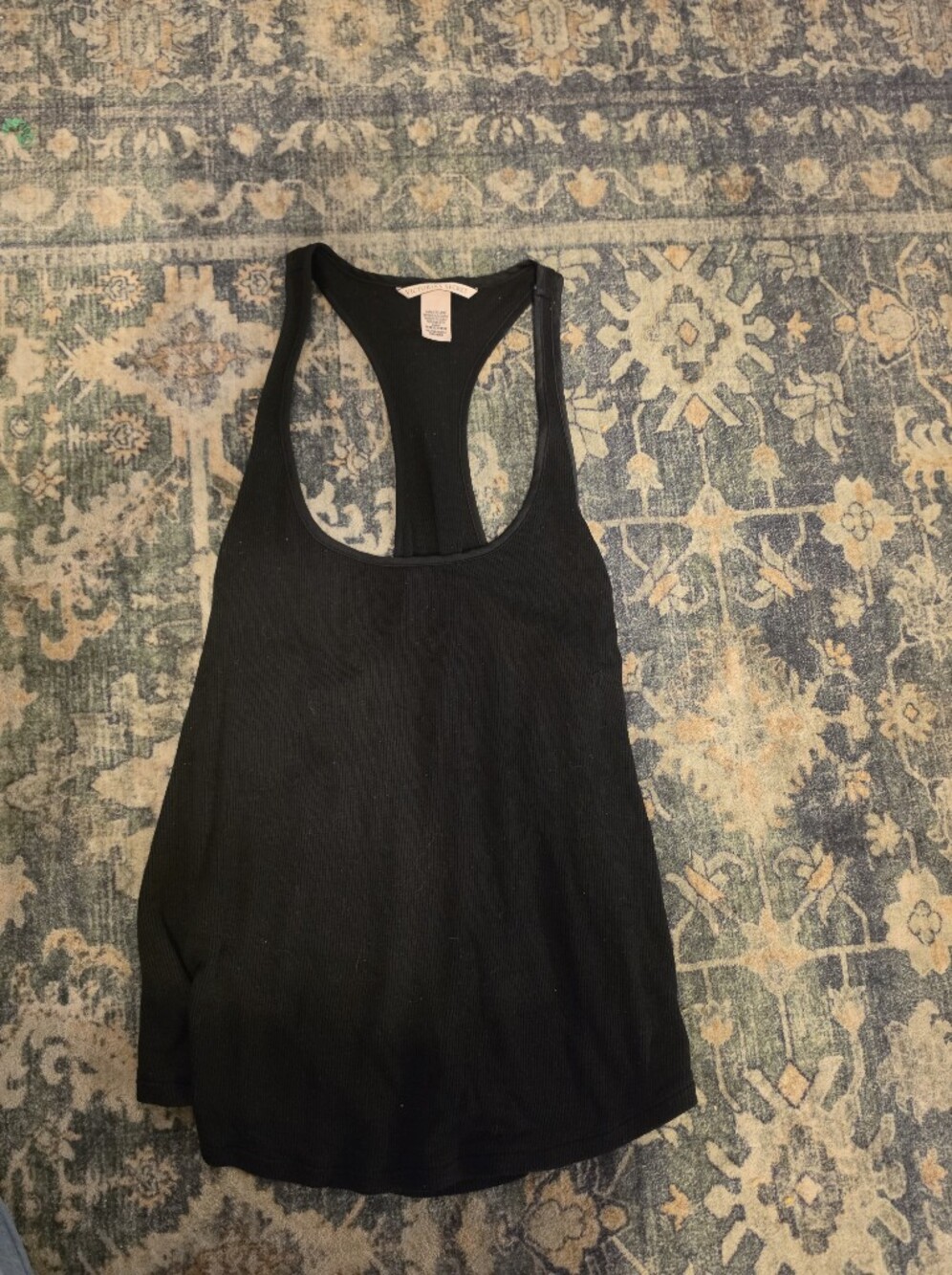 Victoria's Secret Black Ribbed Racerback Tank